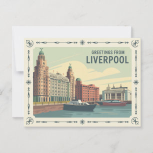 Liverpool Postkarte Vintage Reise