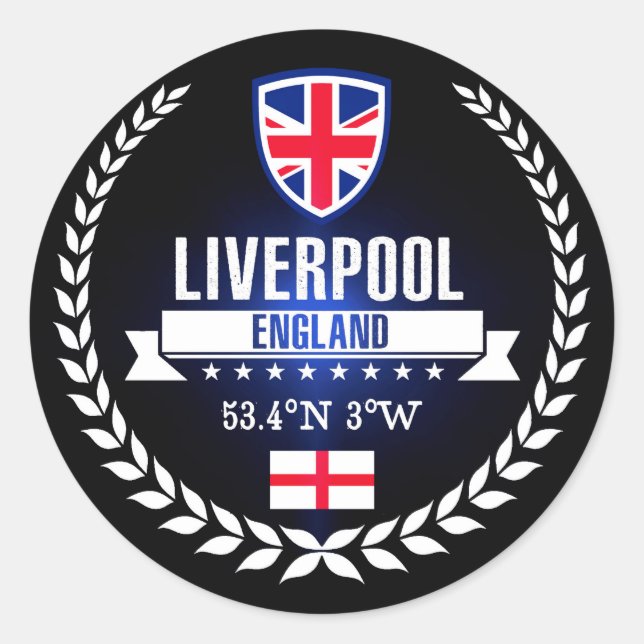 Liverpool Runder Aufkleber (Vorderseite)