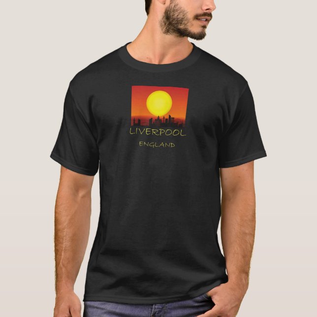 Liverpool Skyline England United Kingdom British C T-Shirt (Vorderseite)