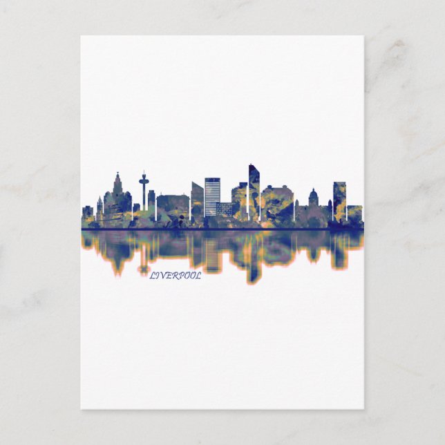 Liverpool Skyline Feiertagspostkarte (Vorderseite)