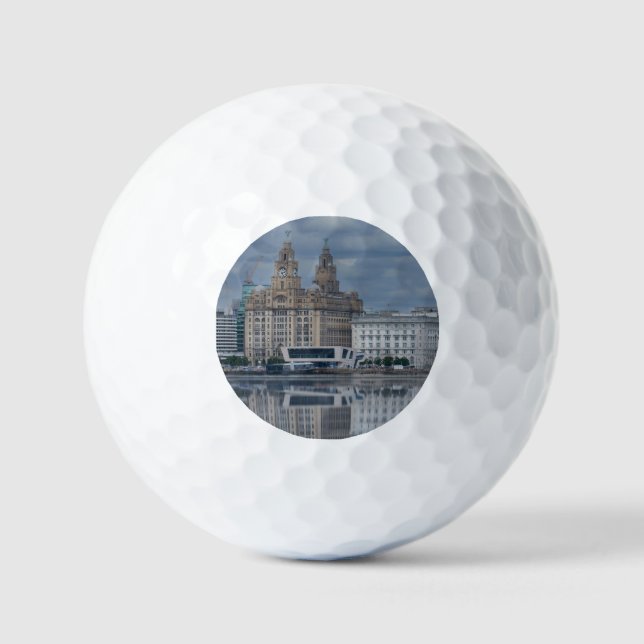 Liverpool Skyline Reflektion Golfball (Vorderseite)