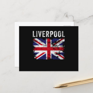 Liverpool UK Flagge England Souvenir Postkarte