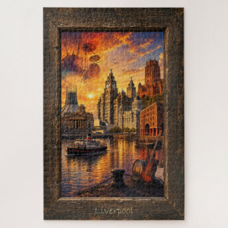 Liverpool UK Musik- und Landmarken-Collage,