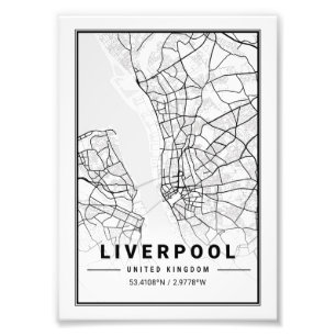 Liverpool - United Kingdom Light City Map Fotodruck