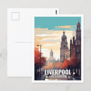 Liverpool Vereinigtes Königreich Berühmte Reisezie Postkarte