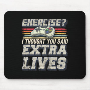 Lives Funny Video Game Controller Retro Gamer Boys Mousepad