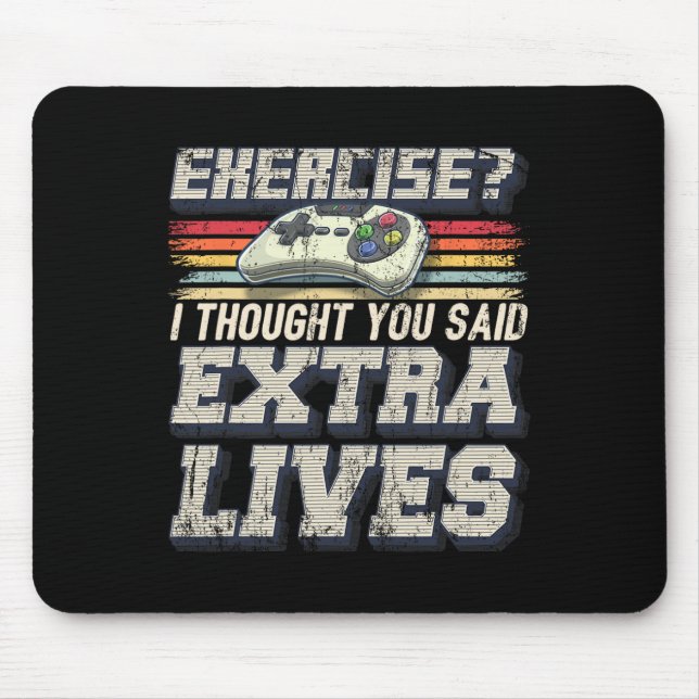 Lives Funny Video Game Controller Retro Gamer Boys Mousepad (Vorne)