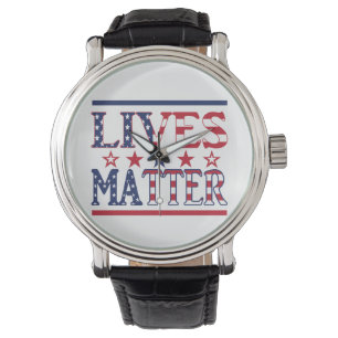 Lives Matter - American Flag Armbanduhr