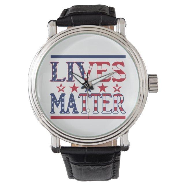 Lives Matter - American Flag Armbanduhr (Vorderseite)