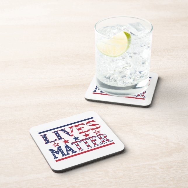 Lives Matter - American Flag Getränkeuntersetzer (Rechte Seite)