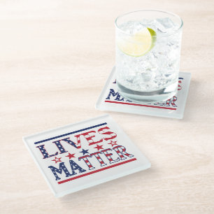 Lives Matter - American Flag Glasuntersetzer