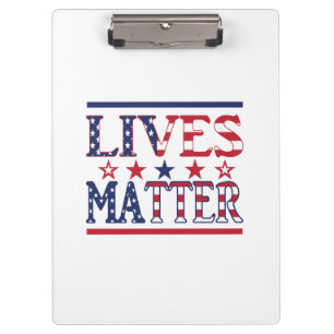 Lives Matter - American Flag Klemmbrett