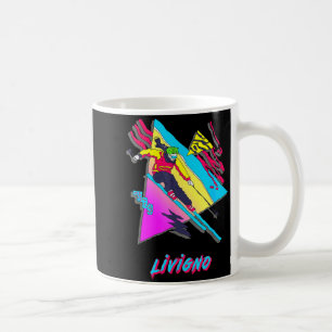 Livigno lebendiger Skifahrer Schnee Skifahren Drei Kaffeetasse