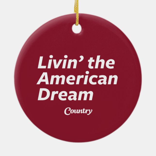 Livin der amerikanische Traum Keramikornament (Hinten)