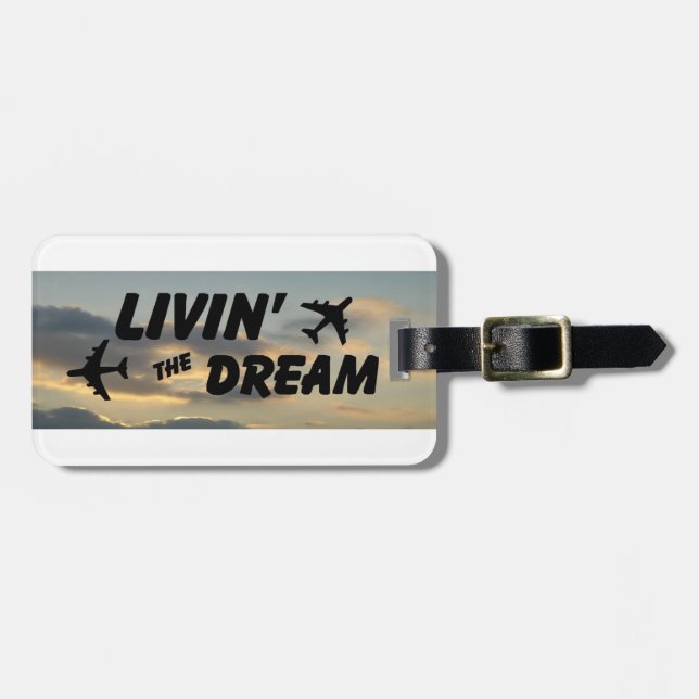 Livin' Dream Luggage Tag Gepäckanhänger (Vorderseite horizontal)