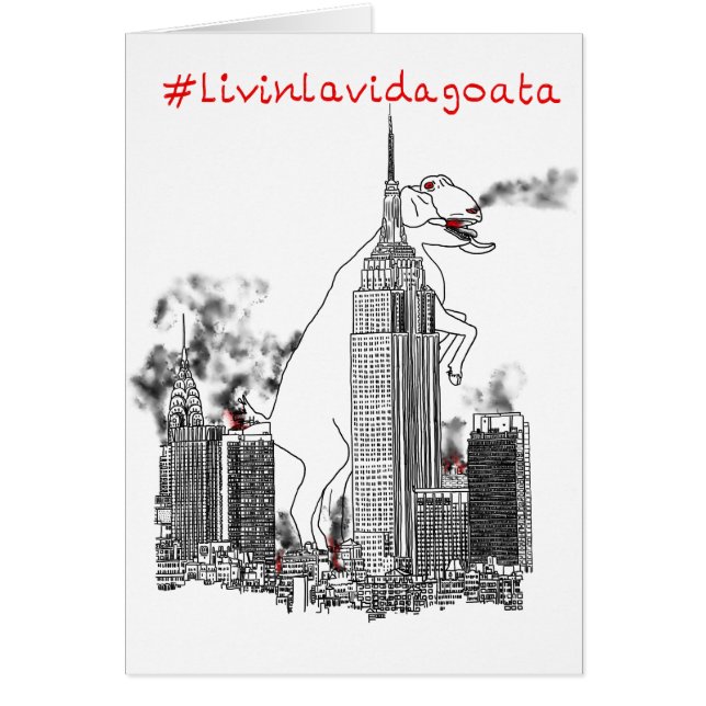 Livin La Vida Goata hurle Chèvre New York Slogan (Devant)