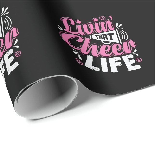 Livin' that Cheer Life Cheerleader Sport turnen Geschenkpapier (Rolleneckpunkt)