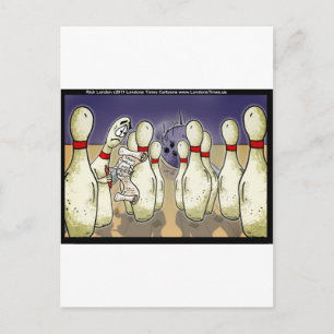 Living Bowling Button wird lustige Geschenke T-Shi Postkarte