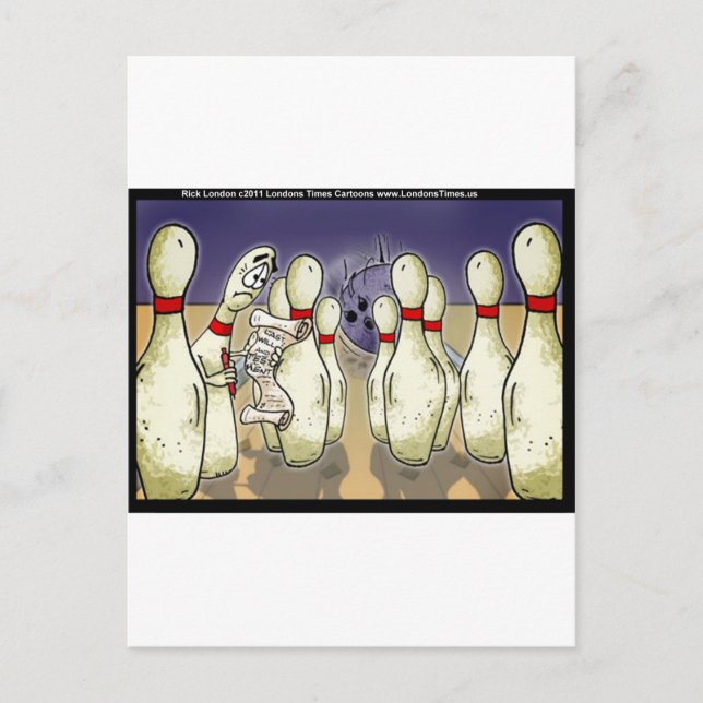 Living Bowling Button wird lustige Geschenke T-Shi Postkarte (Vorderseite)