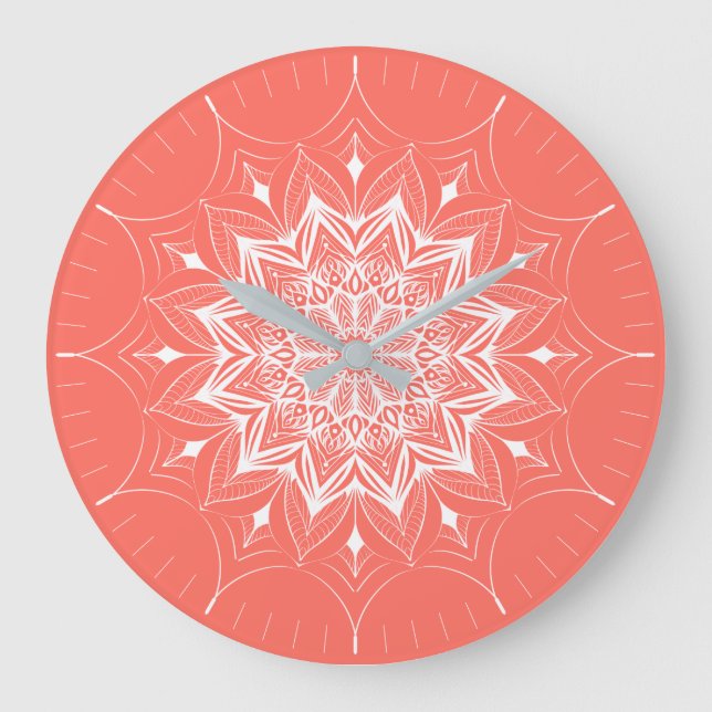 Living Coral 2019 Pantone Große Wanduhr (Vorderseite)