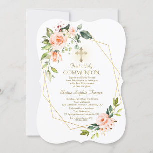 Living Coral Blume Gold Frame Heilige Kommune Einladung