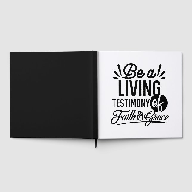 Living Testimony Bible Quote Christian Motivation Gästebuch (Voll)