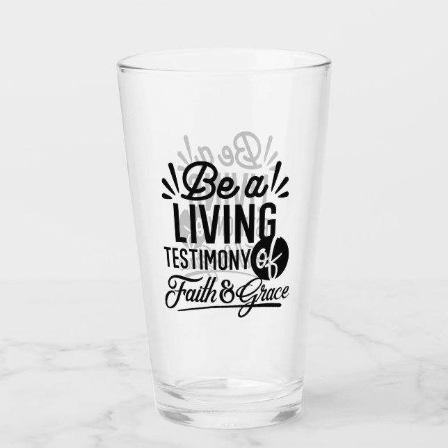 Living Testimony Bible Quote Christian Motivation Glas (Vorderseite)