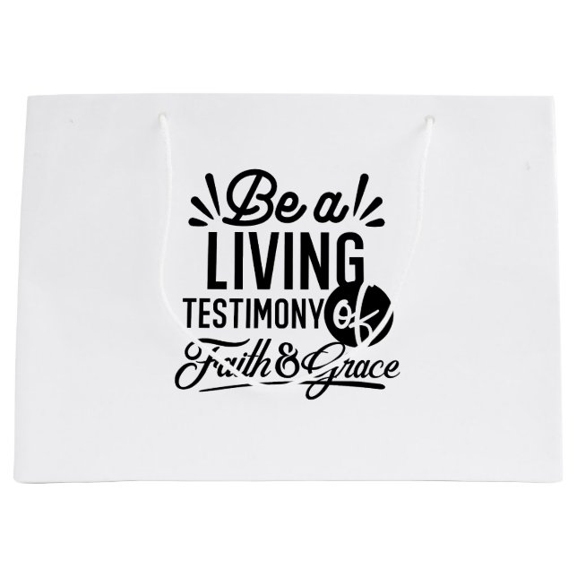 Living Testimony Bible Quote Christian Motivation Große Geschenktüte (Vorderseite)