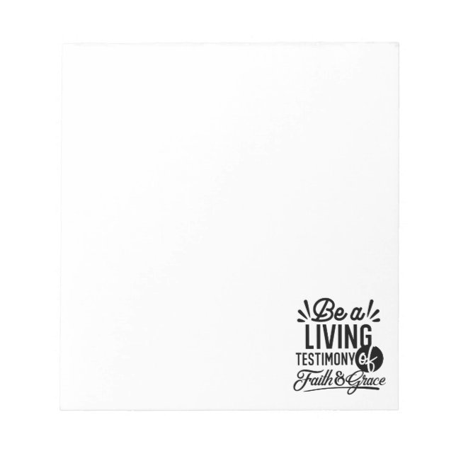 Living Testimony Bible Quote Christian Motivation Notizblock (Vorderseite)