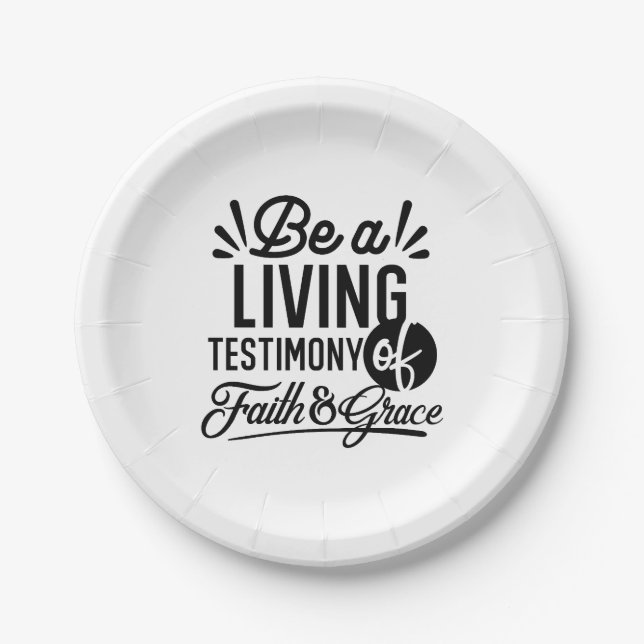 Living Testimony Bible Quote Christian Motivation Pappteller (Vorderseite)
