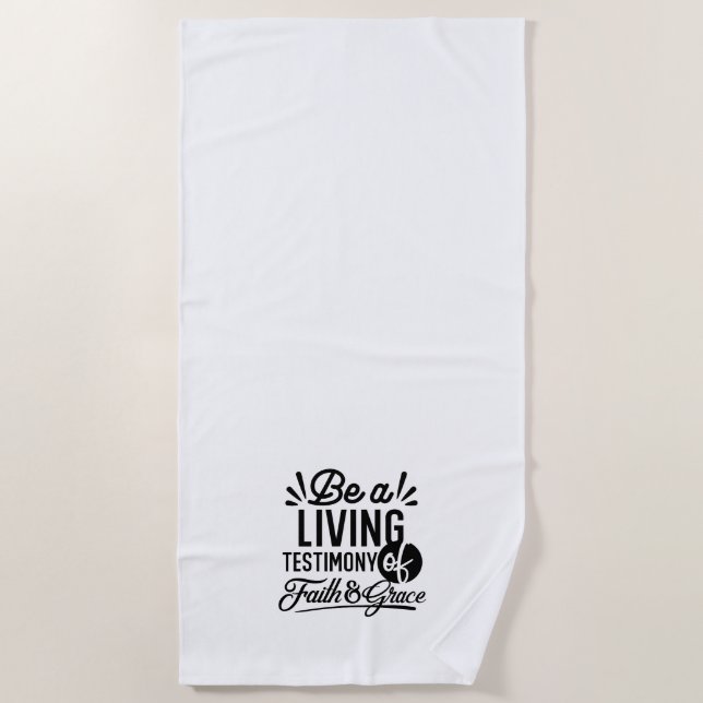 Living Testimony Bible Quote Christian Motivation Strandtuch (Vorderseite)