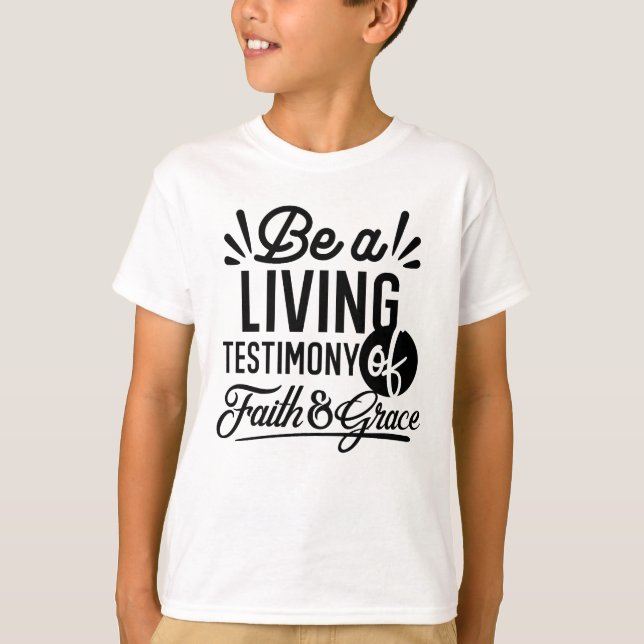 Living Testimony Bible Quote Christian Motivation T-Shirt (Vorderseite)
