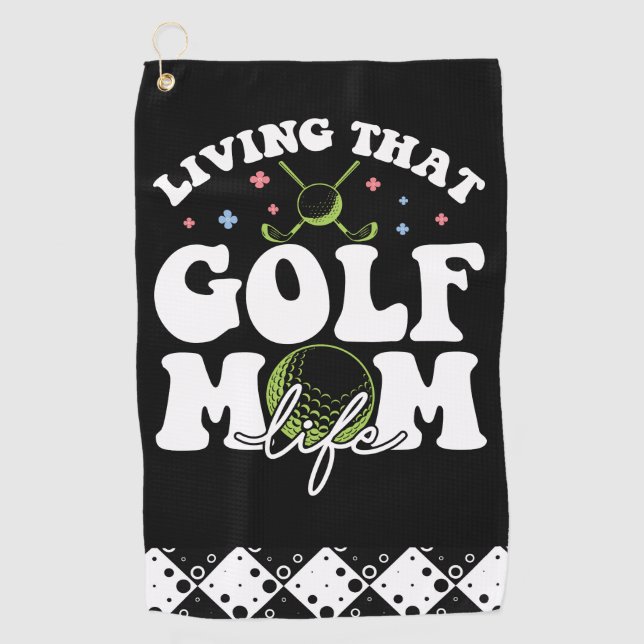 Living That Golf Mom Life Golfhandtuch (Vorderseite)