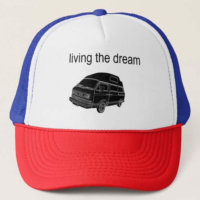 Living the Dream Truckerkappe (Vorderseite)