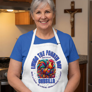 Living The Fourth Day Cursillo DeColores Rooster Schürze