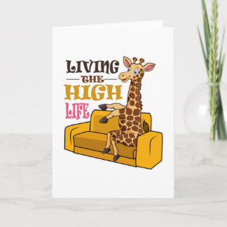 Living the High Life Funny Giraffe Sitzen auf Sofa Karte