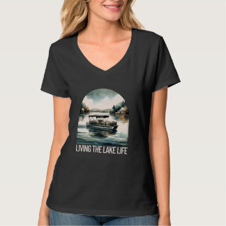 Living The Lake Life Pontoon Party Bootsfahrt C T-Shirt