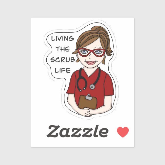 Living the Scrub Life Medical Professional Humor Aufkleber (Blatt)