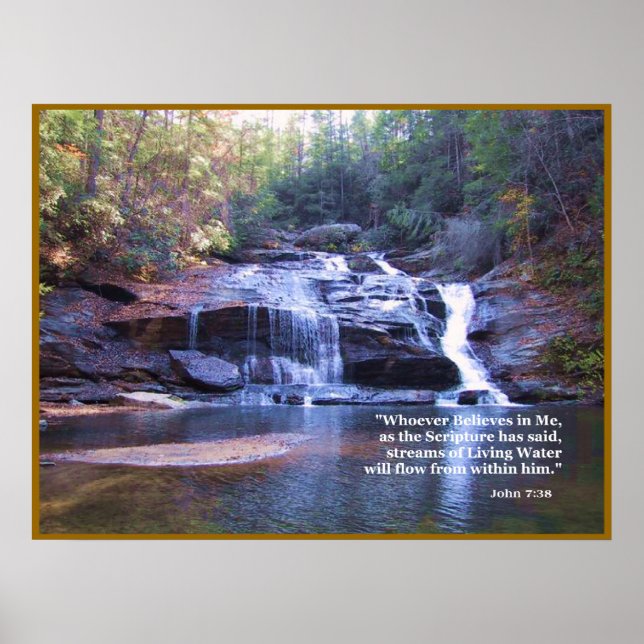 Living Water John 7:38 POSTER DRUCKEN (Vorne)