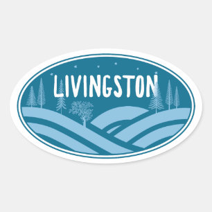 Livingston Montana im Freien Ovaler Aufkleber