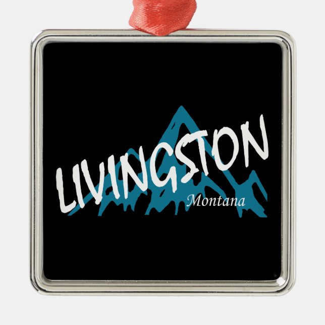 Livingston Montana Mountain Ornament Aus Metall (Vorne)