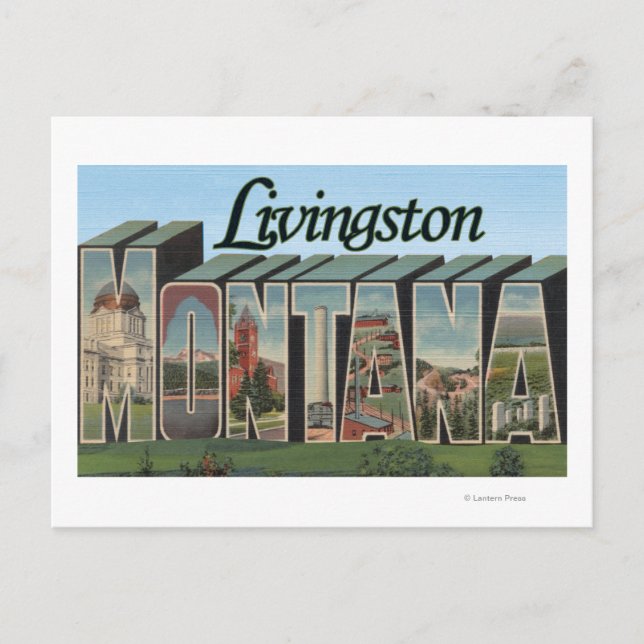 Livingston, Montana Postkarte (Vorderseite)