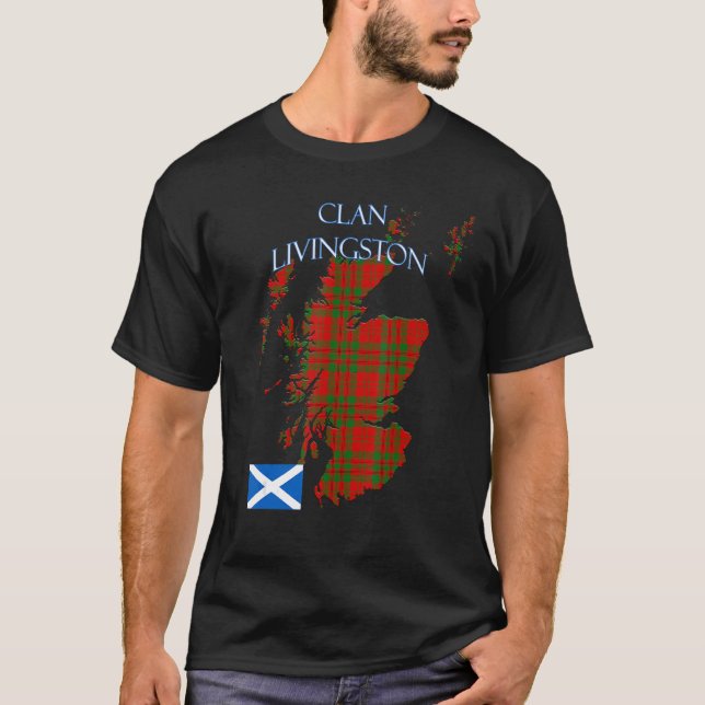 Livingston Scottish Clan Tartan Scotland T-Shirt (Vorderseite)