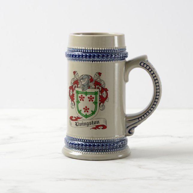 Livingston-Wappen Stein - Familienwappen Bierglas (Rechts)