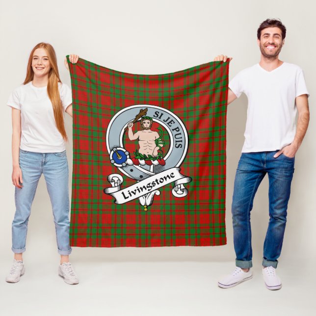 Livingstone Clan Abzeichen Tartan Kariert Fleecedecke (Beispiel)