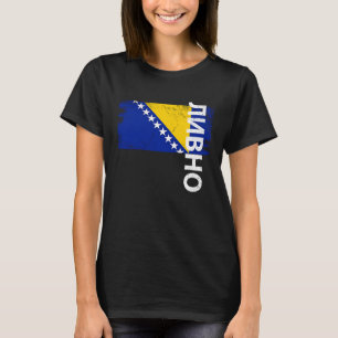 Livno Bosnien-Flagge für bosnische Männer Frauen K T-Shirt