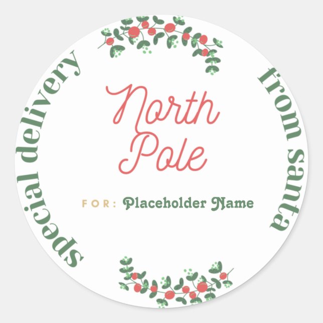 Livraison Kraft Sticker du pôle Nord. (Devant)