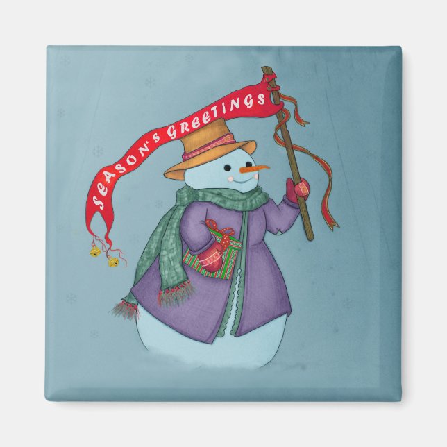 Livraison spéciale de Mme Snowmans Magnet de Noël (Devant)