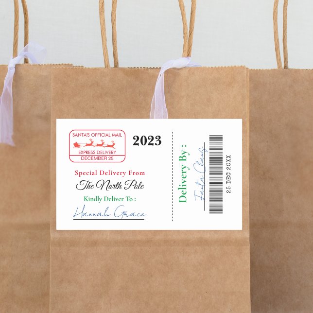 Livraison spéciale du Étiquette de Noël Père Noël (Créateur téléchargé)