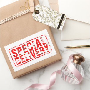 Livraison vintage autocollants en caoutchouc rouge